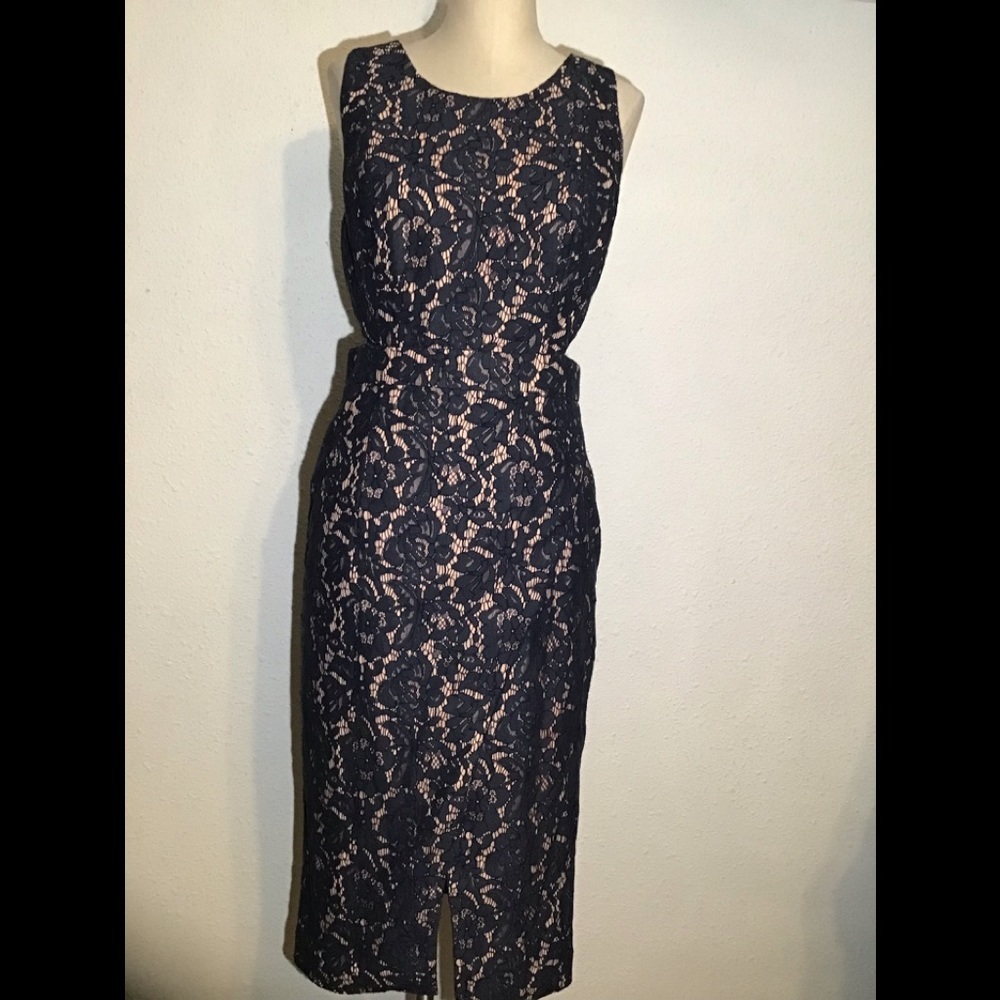 Fame and partners navy blue mesh dress size 8